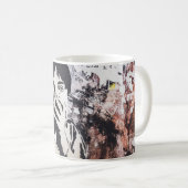 白黒シャツイラストレーション コーヒーマグカップ (正面右)