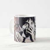 白黒シャツイラストレーション コーヒーマグカップ (正面左)