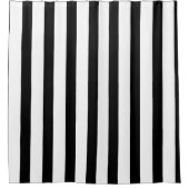 白黒シャワストライプのーカーテン シャワーカーテン (正面)