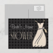 白黒シャワーの招待 インビテーションポストカード (正面/裏面)