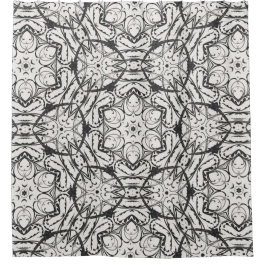 白黒シャワーカーテン シャワーカーテン (正面)