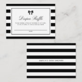 白黒シャワーストライプおむつラッフルカード プレイスカード (正面/裏面)