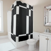 白黒シャワ市松模様にーカーテンスタイル1 シャワーカーテン (インサイチュ)