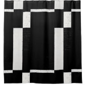 白黒シャワ市松模様にーカーテンスタイル1 シャワーカーテン (正面)