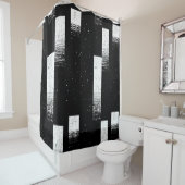 白黒シャワ市松模様にーカーテンスタイル3 シャワーカーテン (インサイチュ)
