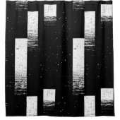 白黒シャワ市松模様にーカーテンスタイル3 シャワーカーテン (正面)