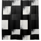 白黒シャワ市松模様にーカーテンスタイル4 シャワーカーテン (正面)