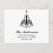 白黒シャンデリアの動くアナウンス 案内ポストカード (正面)