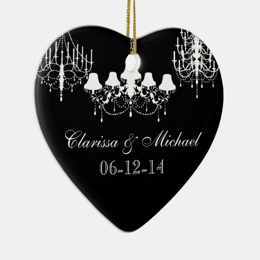 白黒シャンデリアは記念品をカスタマイズ セラミックオーナメント (右)