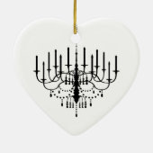 白黒シャンデリアは記念品をカスタマイズ セラミックオーナメント (裏面)