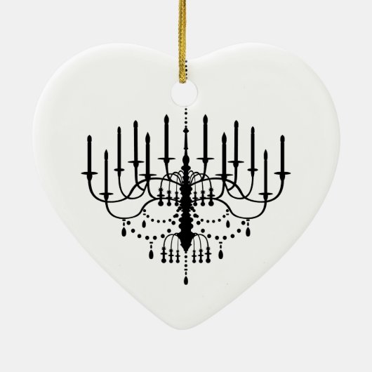 白黒シャンデリアは記念品をカスタマイズ セラミックオーナメント (裏面)