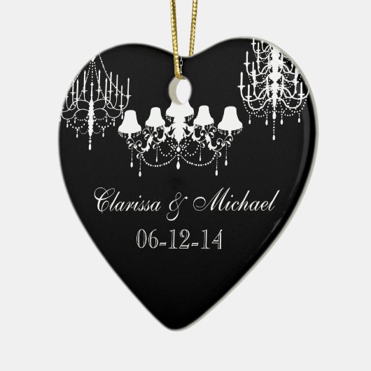 白黒シャンデリアは記念品をカスタマイズ セラミックオーナメント (左)