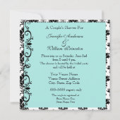 白黒シャンデリアカップルズシャワー招待状 招待状 (裏面)