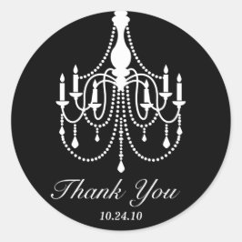 白黒シャンデリアサンキュー ラウンドシール