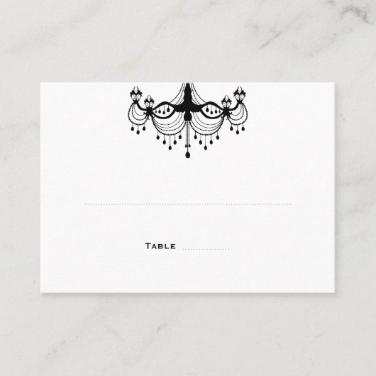 白黒シャンデリア座席表 プレイスカード (正面)