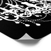 白黒シャンデリア甘い16バナー ポスター (角)