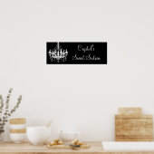 白黒シャンデリア甘い16バナー ポスター (キッチン)