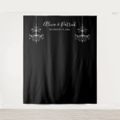 白黒シャンデリア結婚ズの写真の背景 タペストリー (正面)