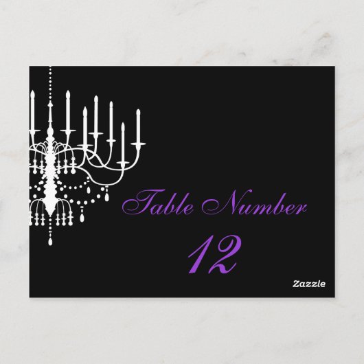 白黒シャンデリア表番号葉書 ポストカード (裏面)