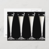 白黒シャンパングラスフルート ポストカード (正面/裏面)