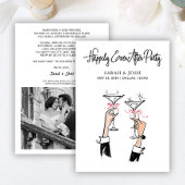 白黒シャンパンボウの後の楽しい時 招待状