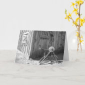 「白黒シャープニングホイール#2」誕生日カード カード (黄色い花)