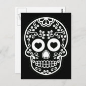 白黒シュガースカルつる植物はがき ポストカード (正面/裏面)