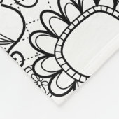 白黒シュガースカルヘッド フリースブランケット (角)