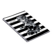 白黒シュガーストライプのスカルガール ノートブック (右側)