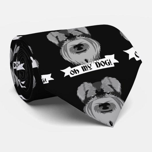 白黒シュナウツァーおお私の犬 ネクタイ (ロール)