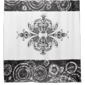 白黒ショーカーテン シャワーカーテン (正面)