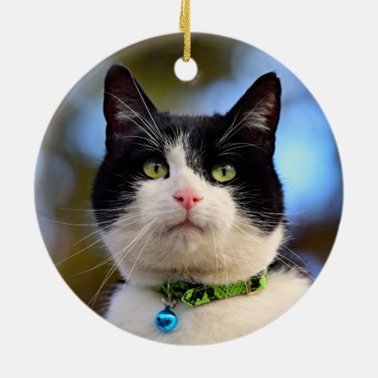 白黒ショートヘア セラミックオーナメント (裏面)