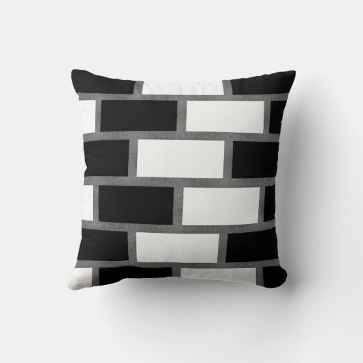 白黒シリトータータンチェック市松模様に模様 クッション (裏面)