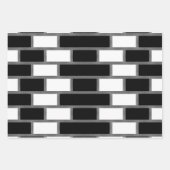 白黒シリトータータンチェック市松模様に模様 ラッピングペーパーシート (正面)