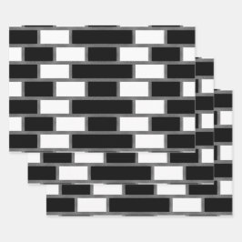 白黒シリトータータンチェック市松模様に模様 ラッピングペーパーシート