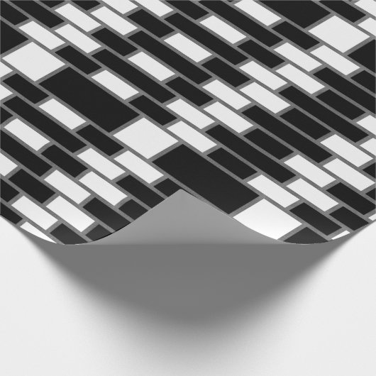 白黒シリトータータンチェック市松模様に模様 ラッピングペーパー (角)