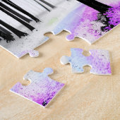 白黒シルエットの森に色が染み込む ジグソーパズル (側面)