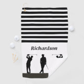 白黒シルエットゴルファーのゴルフタオル ゴルフタオル (インサイチュ)