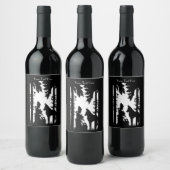 白黒シルエットライディングフードウルフ ワインラベル (ボトル)
