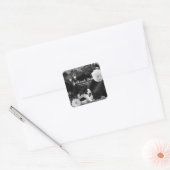 白黒シルクフローラ&レースマスカレードパーティー スクエアシール (封筒)