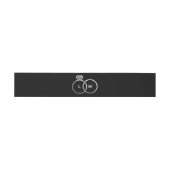 白黒シルバーの結婚リングや輪モノグラム 招待状ベリーバンド (フラット)