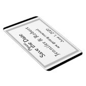 白黒シルバーアールデコウェディング日付を保存 マグネット (右側)