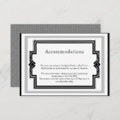 白黒シルバーアールデコフレームの結婚挿入 エンクロージャーカード (正面/裏面)