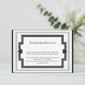 白黒シルバーアールデコフレームの結婚挿入 エンクロージャーカード (スタンド正面)