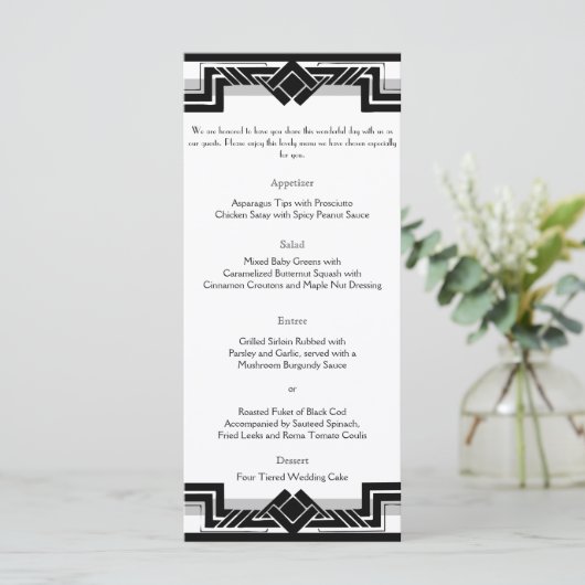 白黒シルバーアールデコフレ結婚ームのメニュー メニュー (スタンド正面)