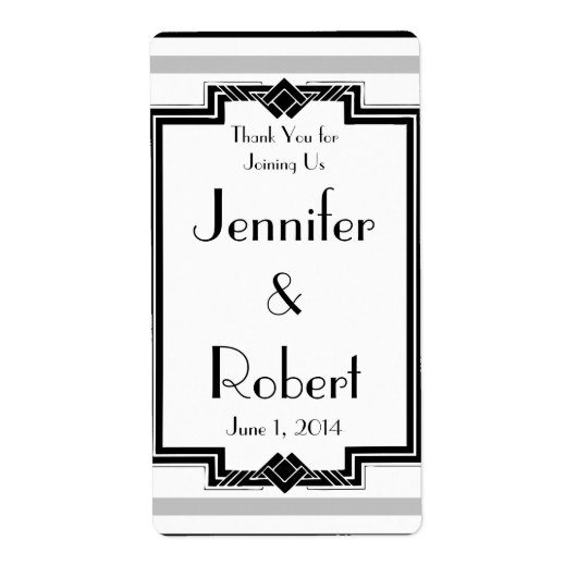 白黒シルバーアールデコ周年記念ワインラベル ラベル (正面)