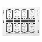 白黒シルバーアールデコ周年記念ワインラベル ラベル (フルシート)