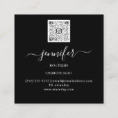 白黒シルバーカスタムQRロゴショップ スクエア名刺 (裏面)