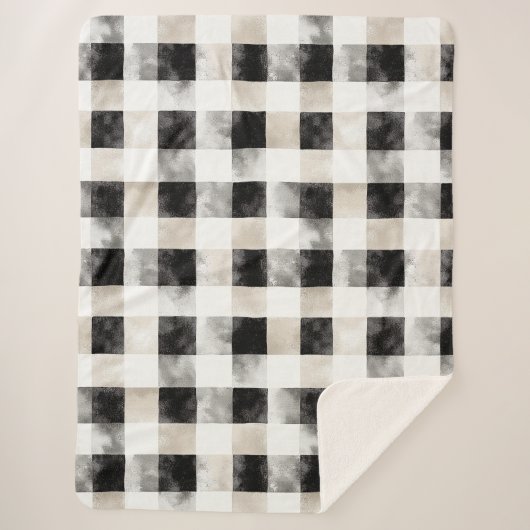 白黒シルバークリ素朴スマス シェルパブランケット (正面)