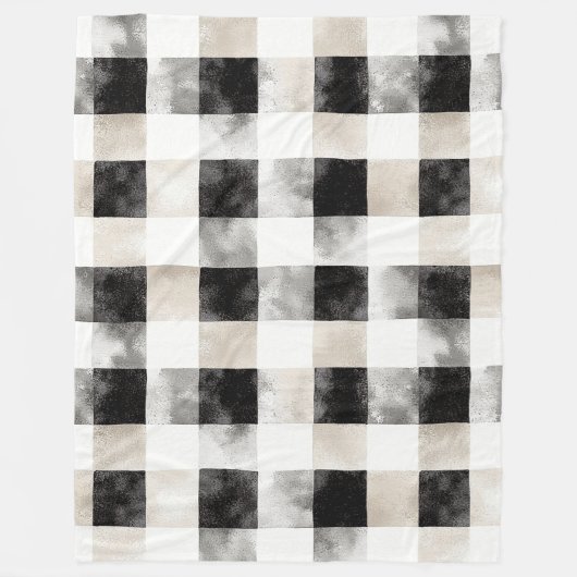 白黒シルバークリ素朴スマス フリースブランケット (正面)